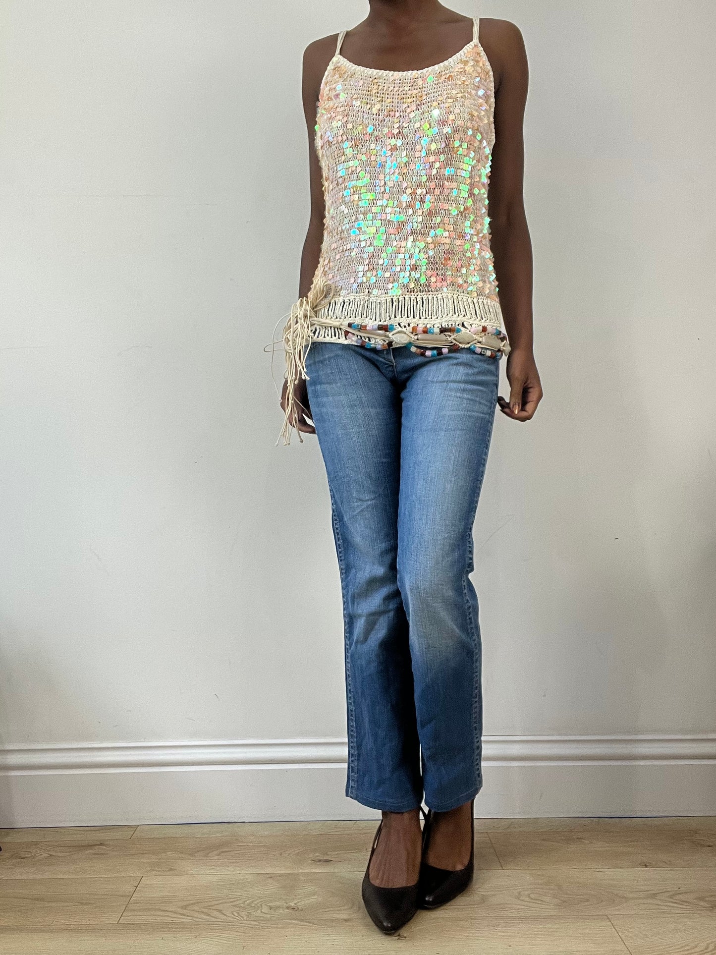 BEST PICKS | braided cream belt with mixed colour beading detail
