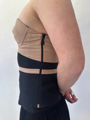 Devil trägt prada | kleines/mittelbeiges Korsett Bandeau-Top