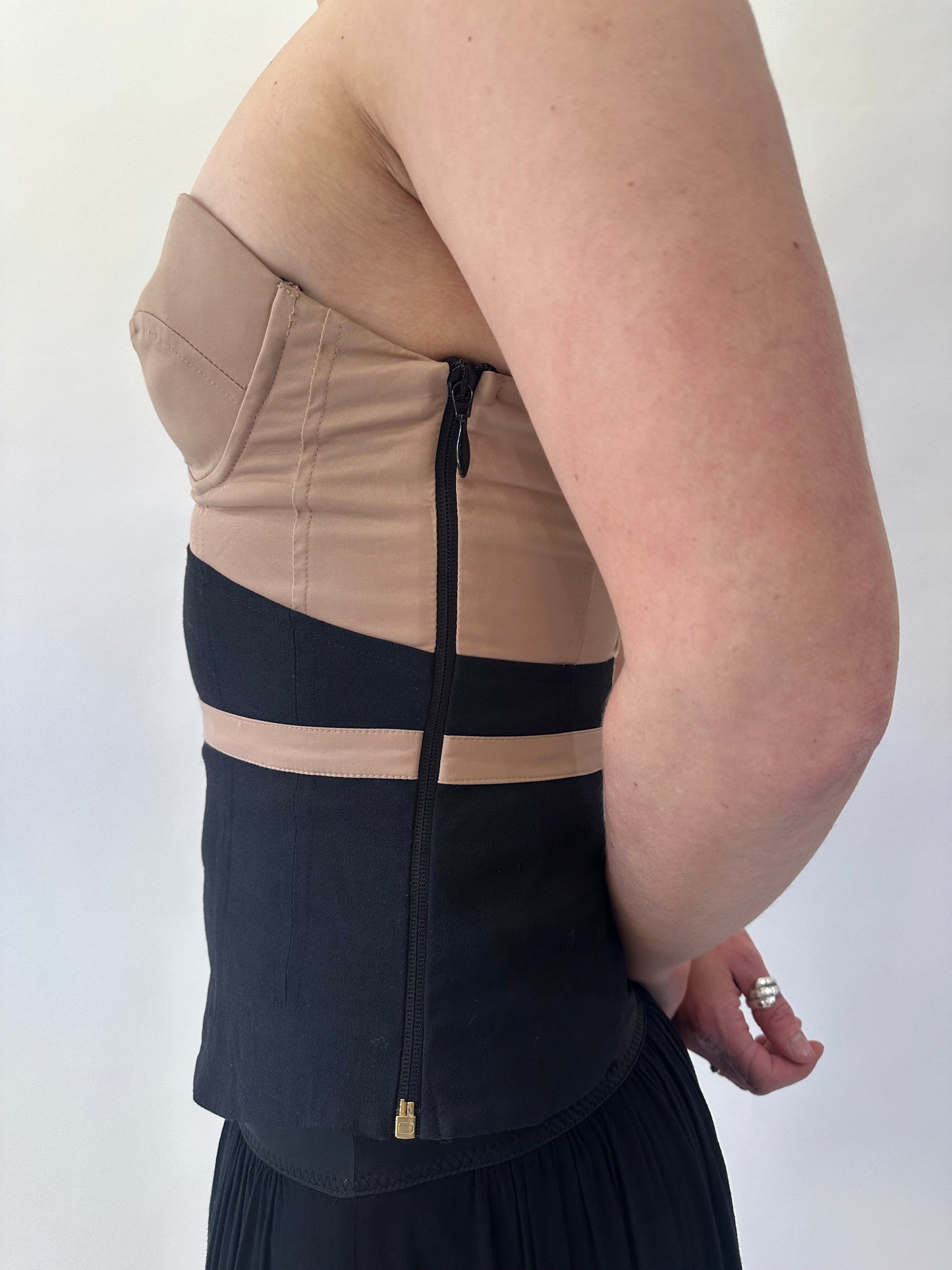 devil wears prada | small/medium beige corset bandeau top