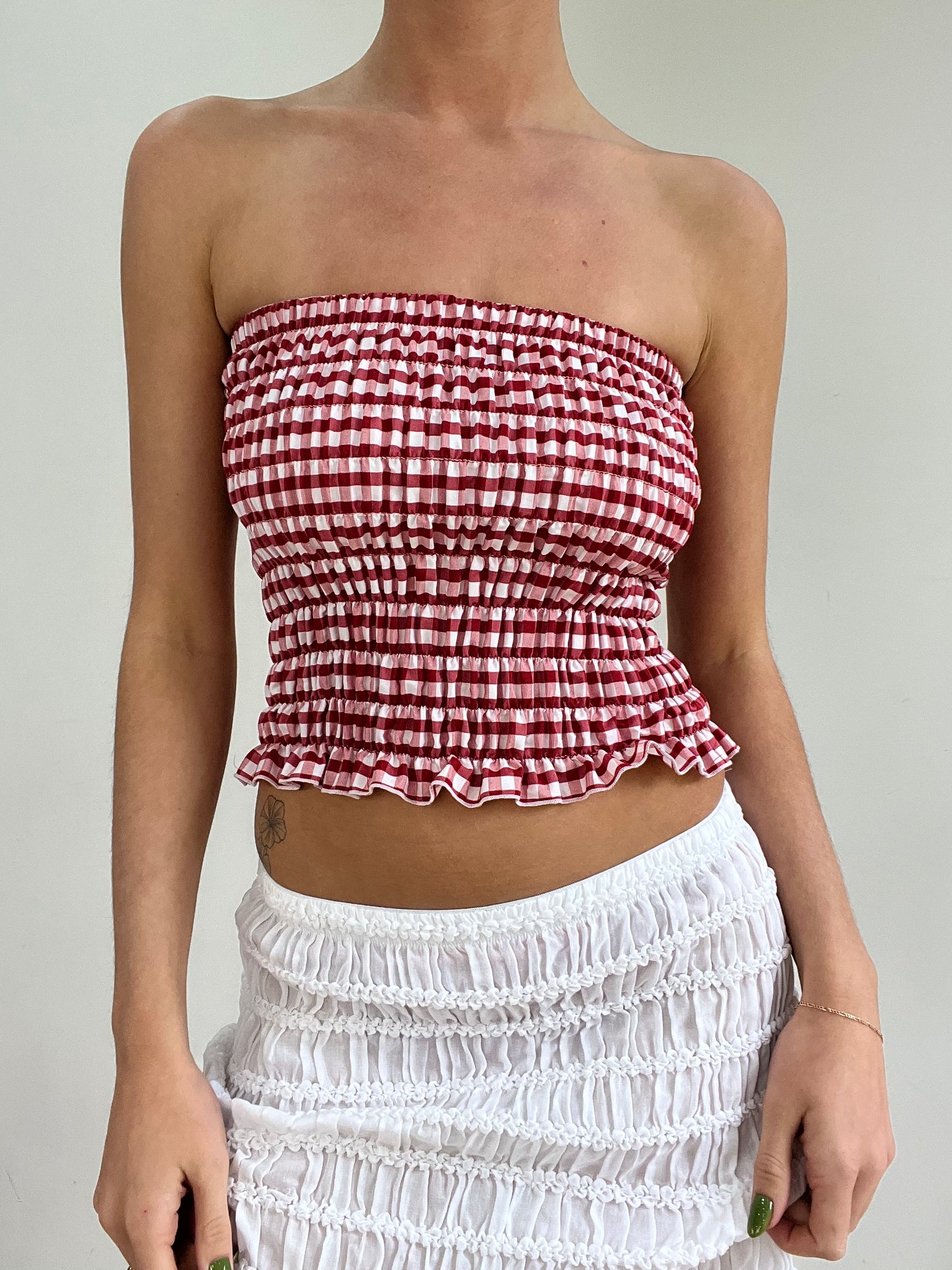 #371 SAMPLE SALE | small red gingham bandeau