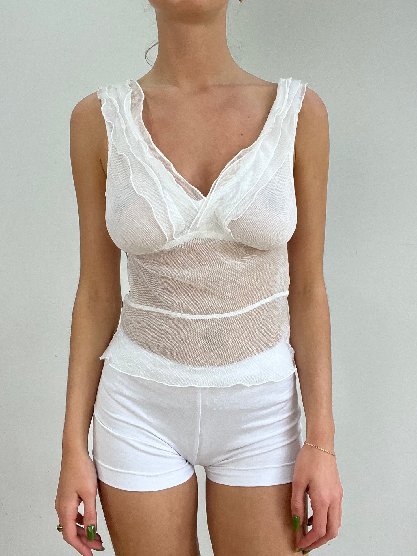 #348 SAMPLE SALE | extra small white natalia top