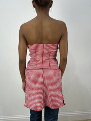 Vintage edit treinta y seis | top de kookai gingham rojo pequeño/medio