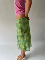 SATC drop | taille: M · couleur: vert · matière: résille · article: jupe · détails: longueur midi + surcouche