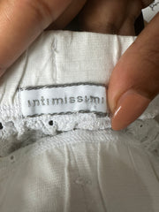 Vintage editar veinticinco | pequeños pantalones cortos blancos de intimissimi broiderie