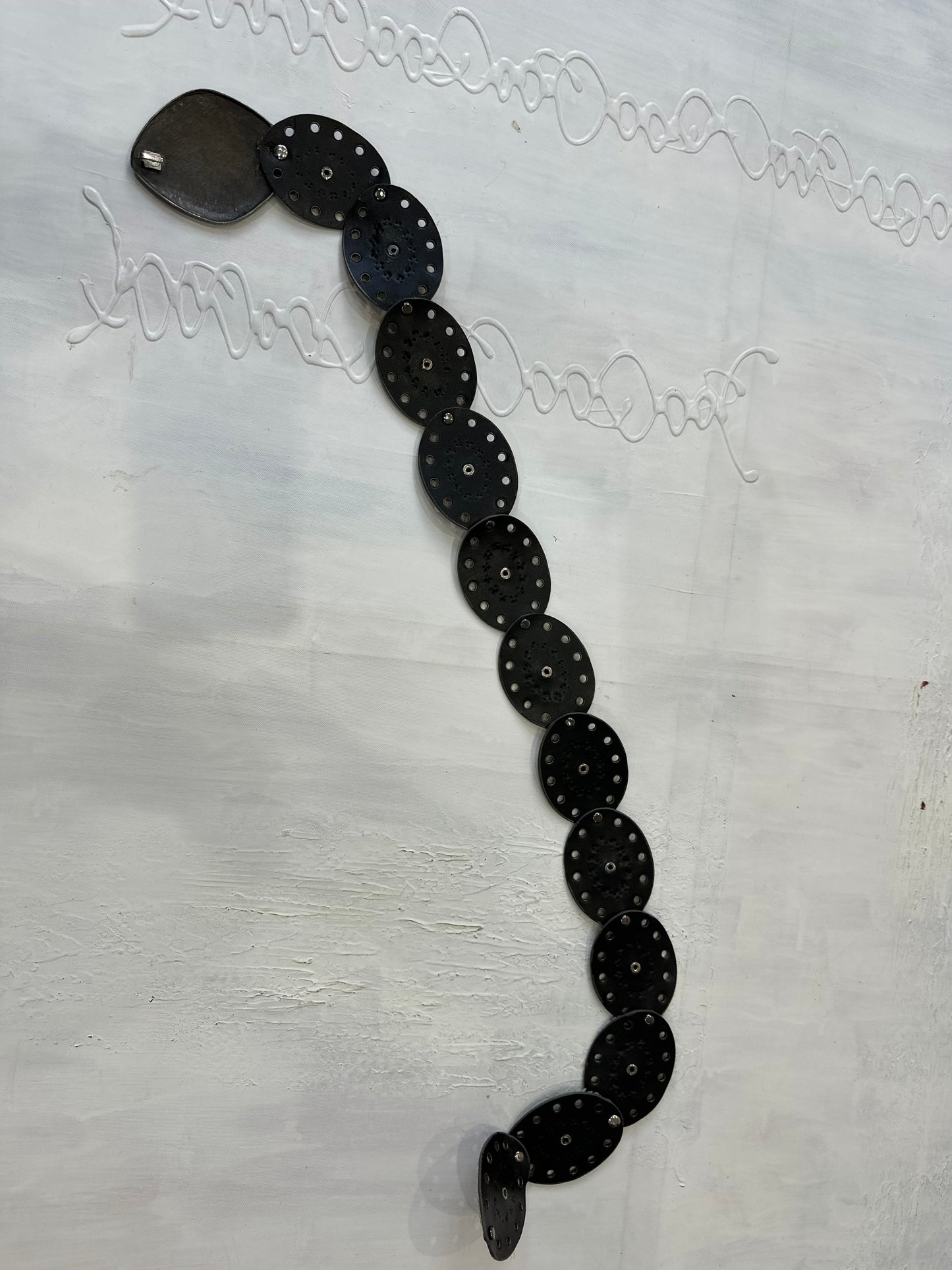 winter edit | silver studded circle pendant belt