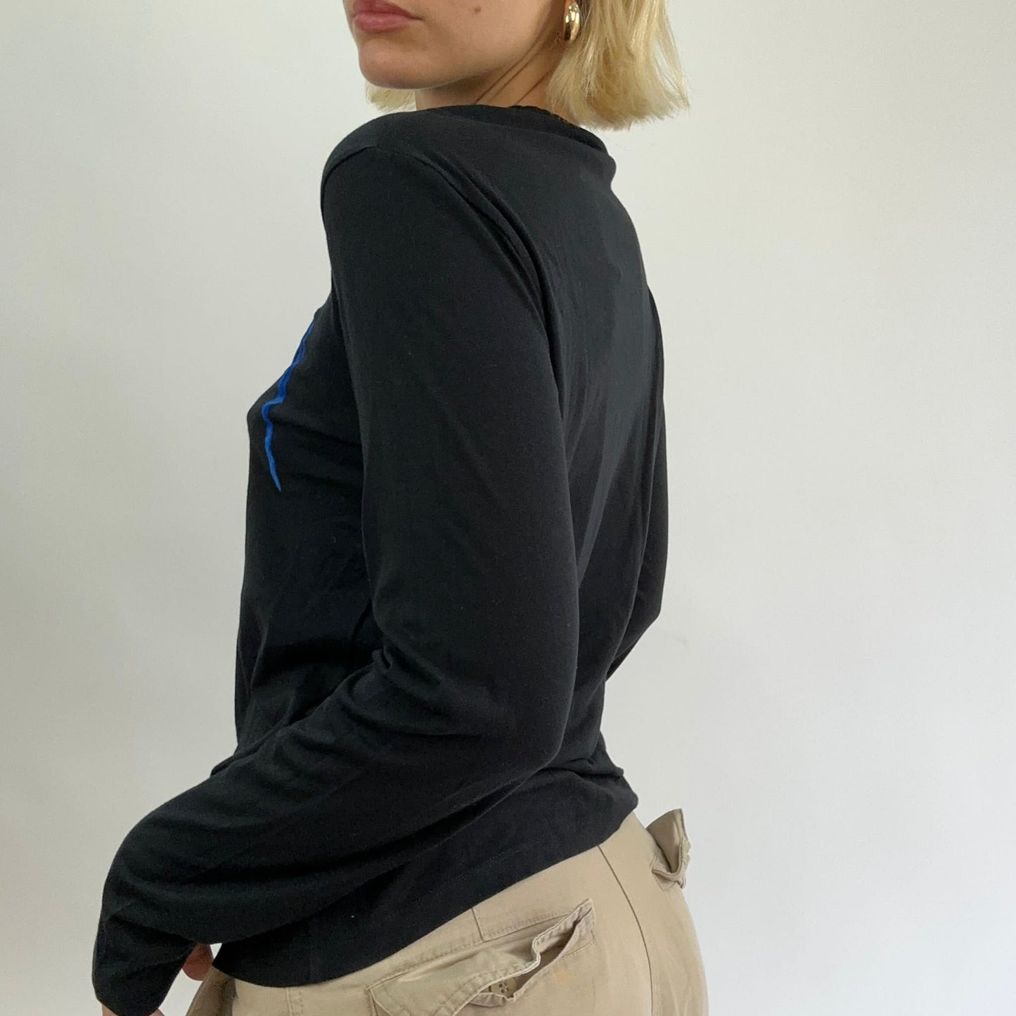 BEST PICKS | small black “versace jeans” long sleeve top