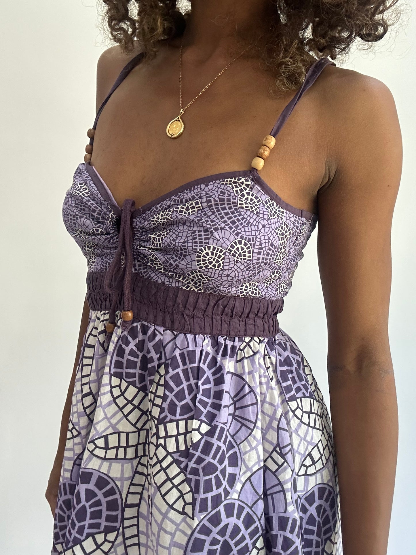beach drop | small purple only patterned mini dress