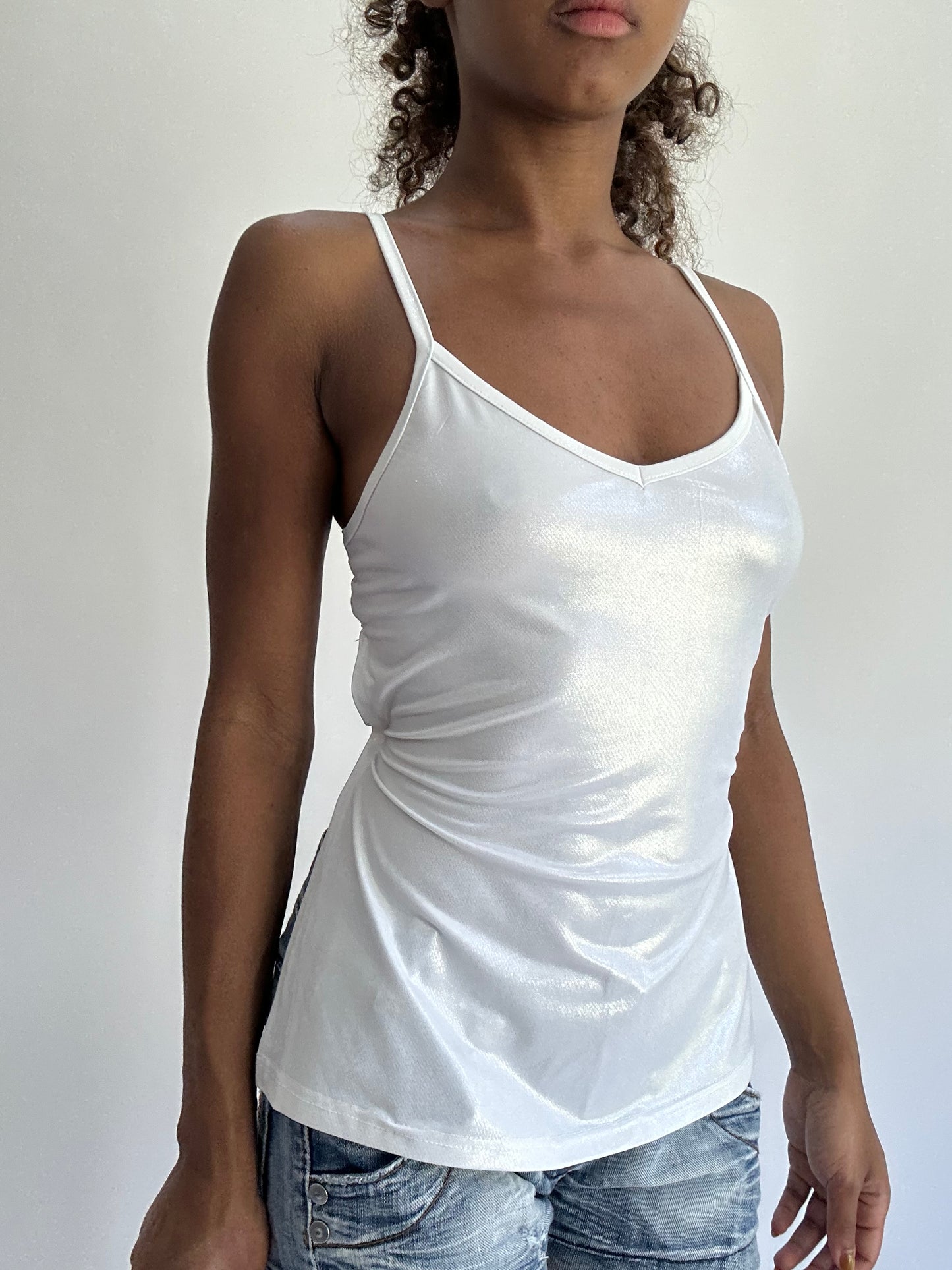 BEST PICKS | small white iridescent cami top