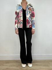 vintage edit seven | medium white and pink floral knitted jumper