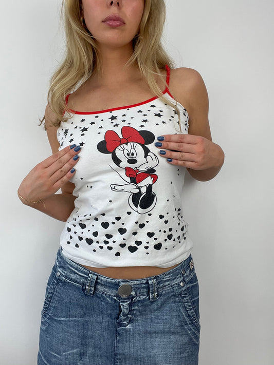 ADDISON RAE DROP | small white mickey mouse graphic cami
