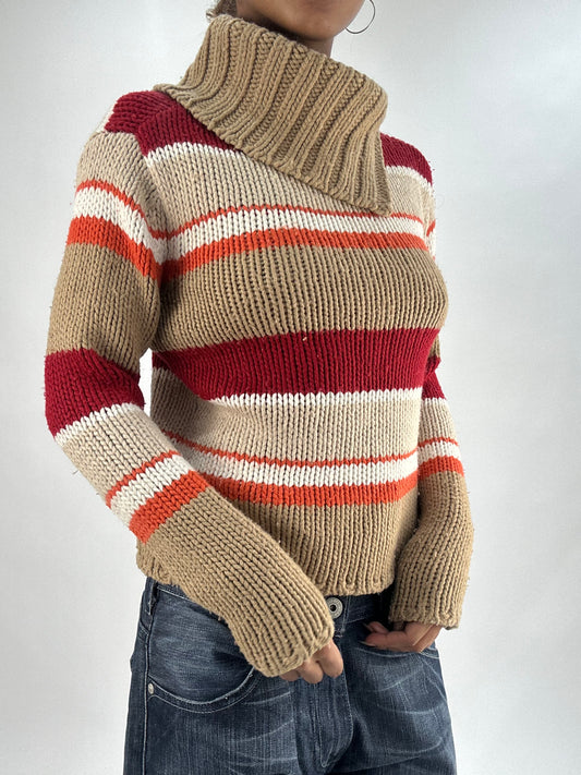 vintage edit thirty-five | small beige striped knit jumper