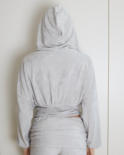 sweat à capuche cosies en gris pierre de lune