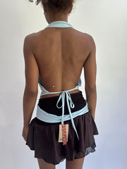 ‼️olivia rodrigo drop | S码 蓝色 halterneck backless 上衣