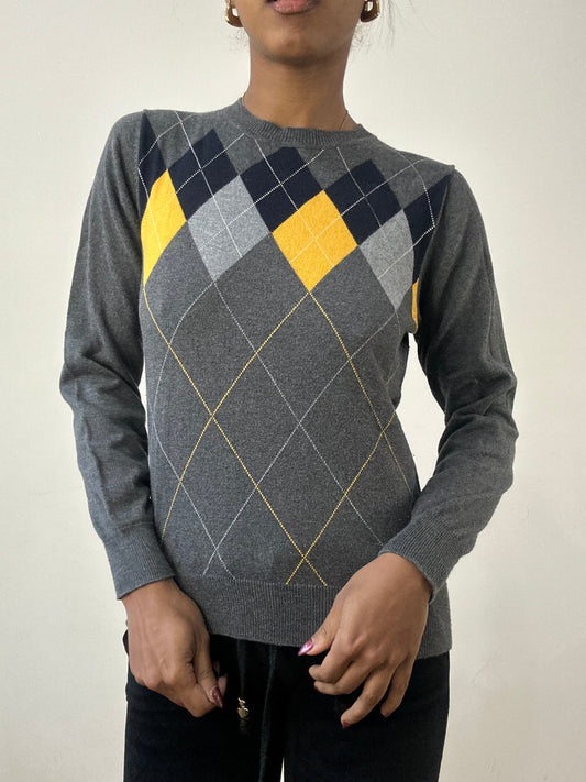 winter edit | medium grey jumper with argyle print