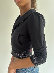 BEST PICKS | small/medium black puma cropped zip up hoodie
