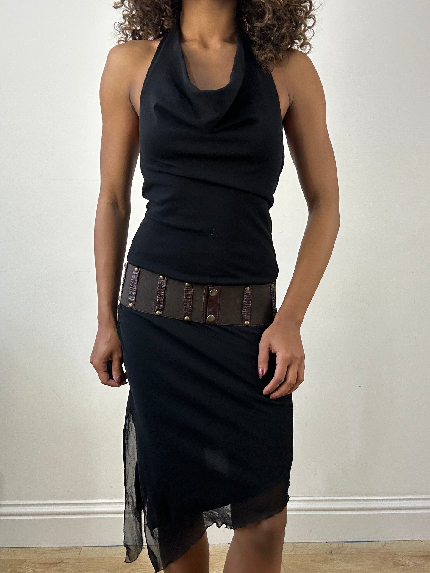 vintage edit thirty-four | oversized brown and gold studded belt