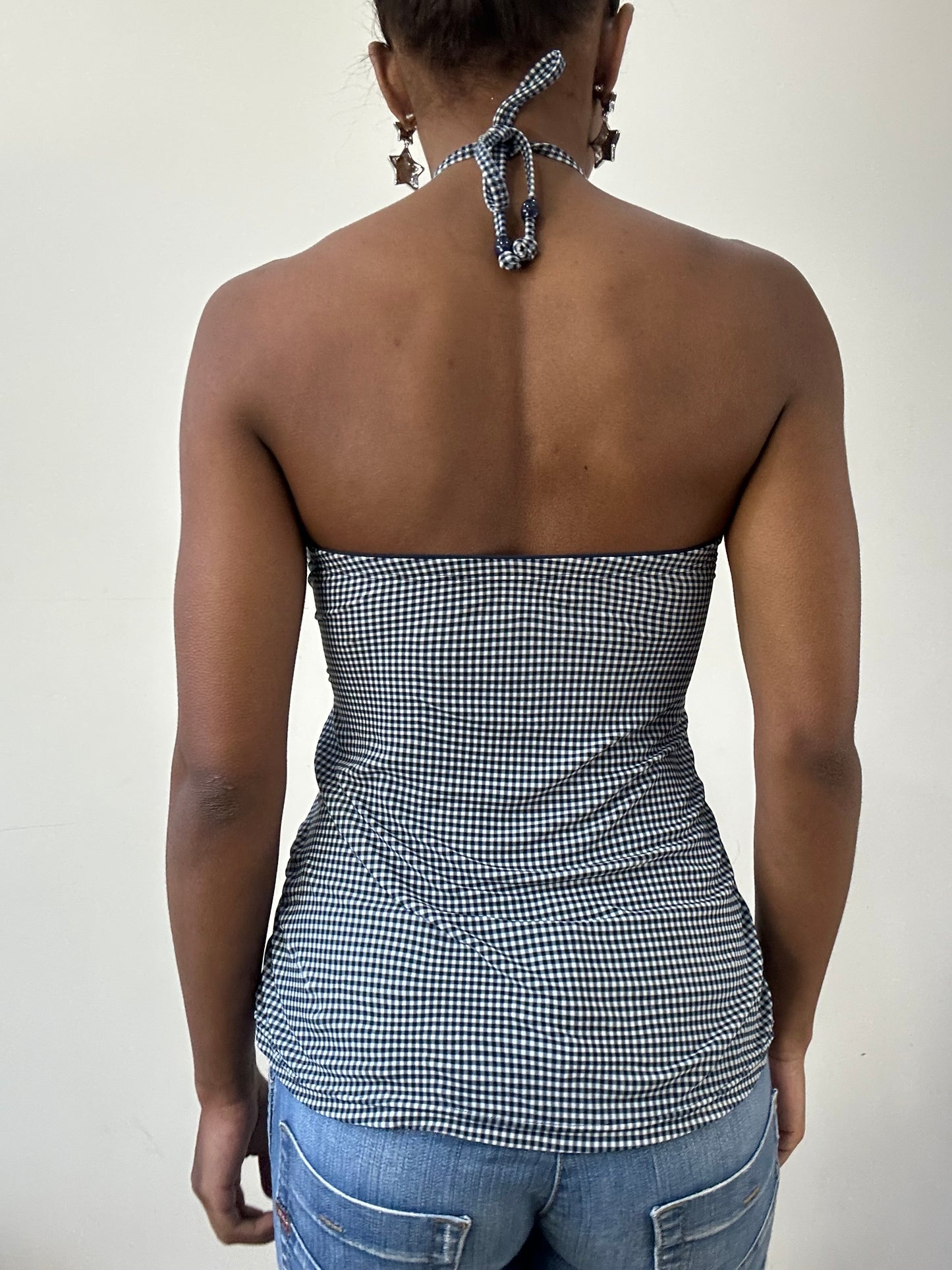 BEST PICKS | small black and white gingham halterneck top