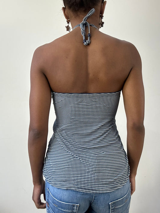 BEST PICKS | small black and white gingham halterneck top