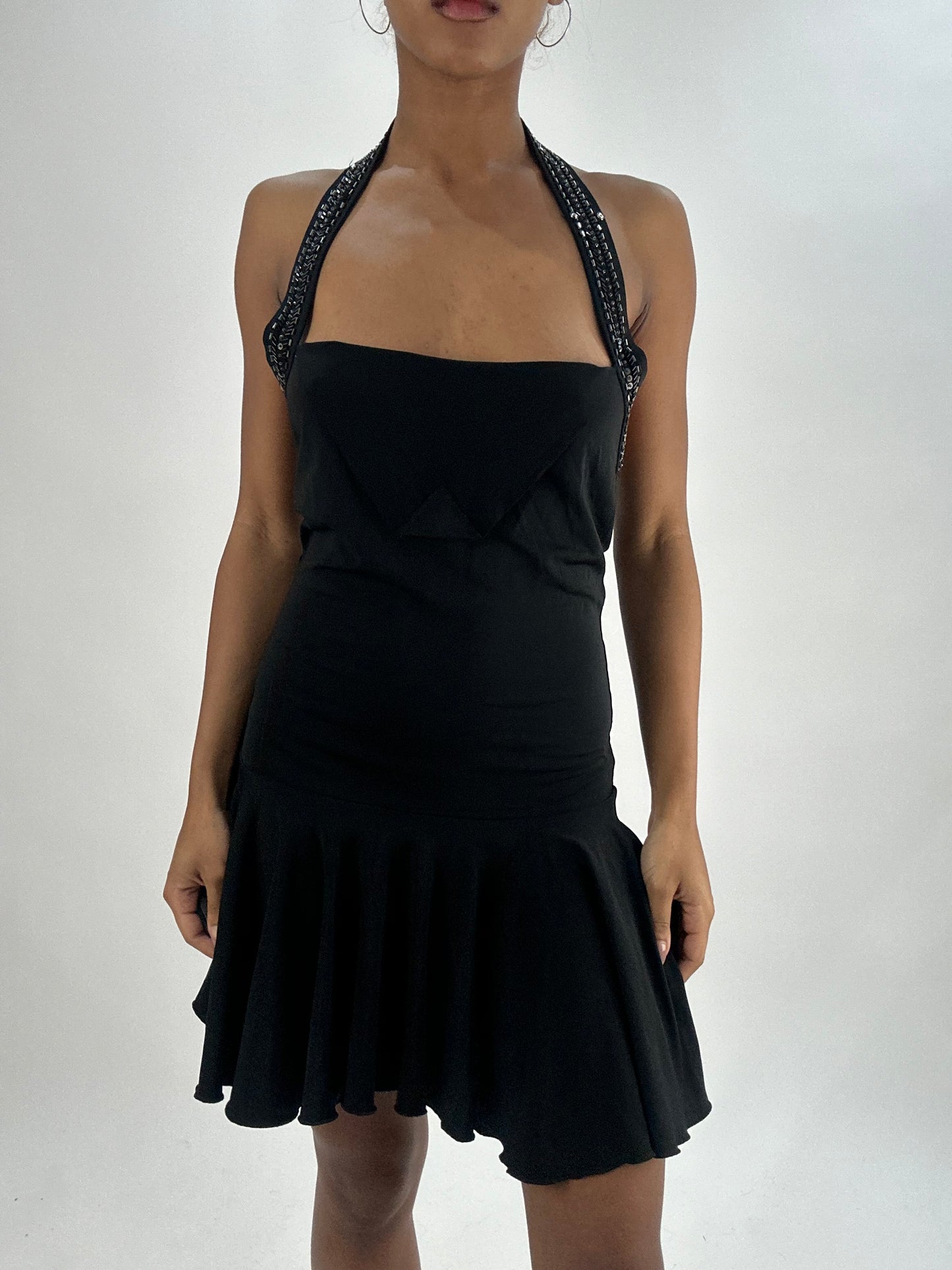 vintage edit thirty-five | small black halterneck midi dress