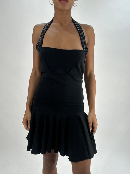 vintage edit thirty-five | small black halterneck midi dress