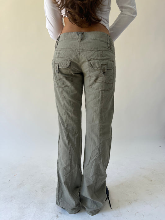 back to school drop | small green cargo trousers