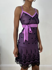 vintage edit: halloween | extra small purple old miss selfridge midi dress