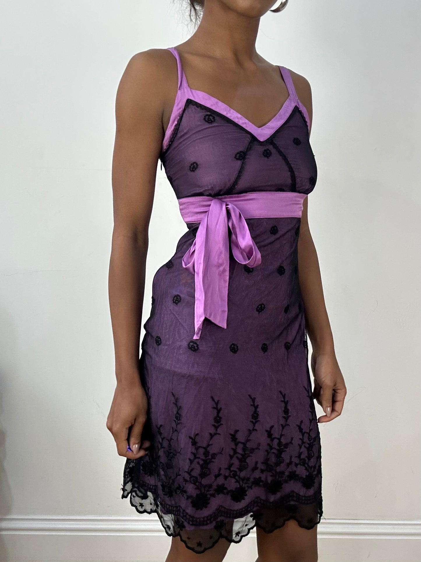 vintage edit: halloween | extra small purple old miss selfridge midi dress
