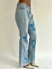 BEST PICKS | small/medium blue floral jeans
