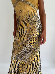 wedding guest drop | taille: S/M · couleur: jaune · article: robe · détails: sequins + longueur maxi