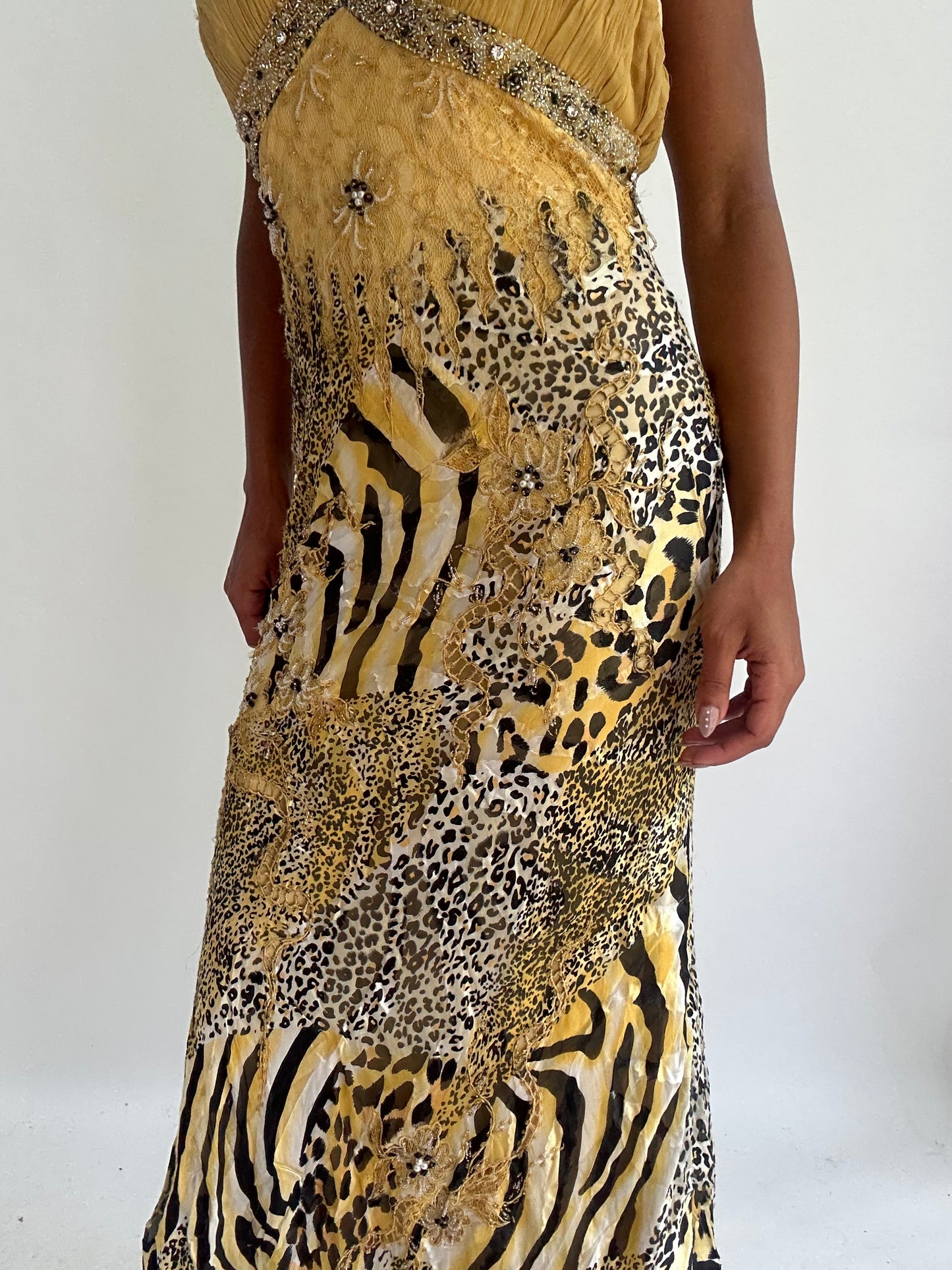 wedding guest drop | small/medium yellow sequin maxi dress