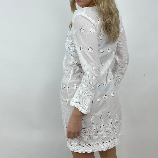 💻 COTTAGECORE DROP | small white broderie long sleeve dress