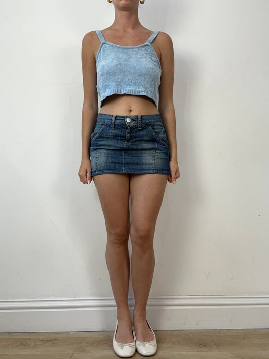 💻‼️ super cute blue fluffy knit cami