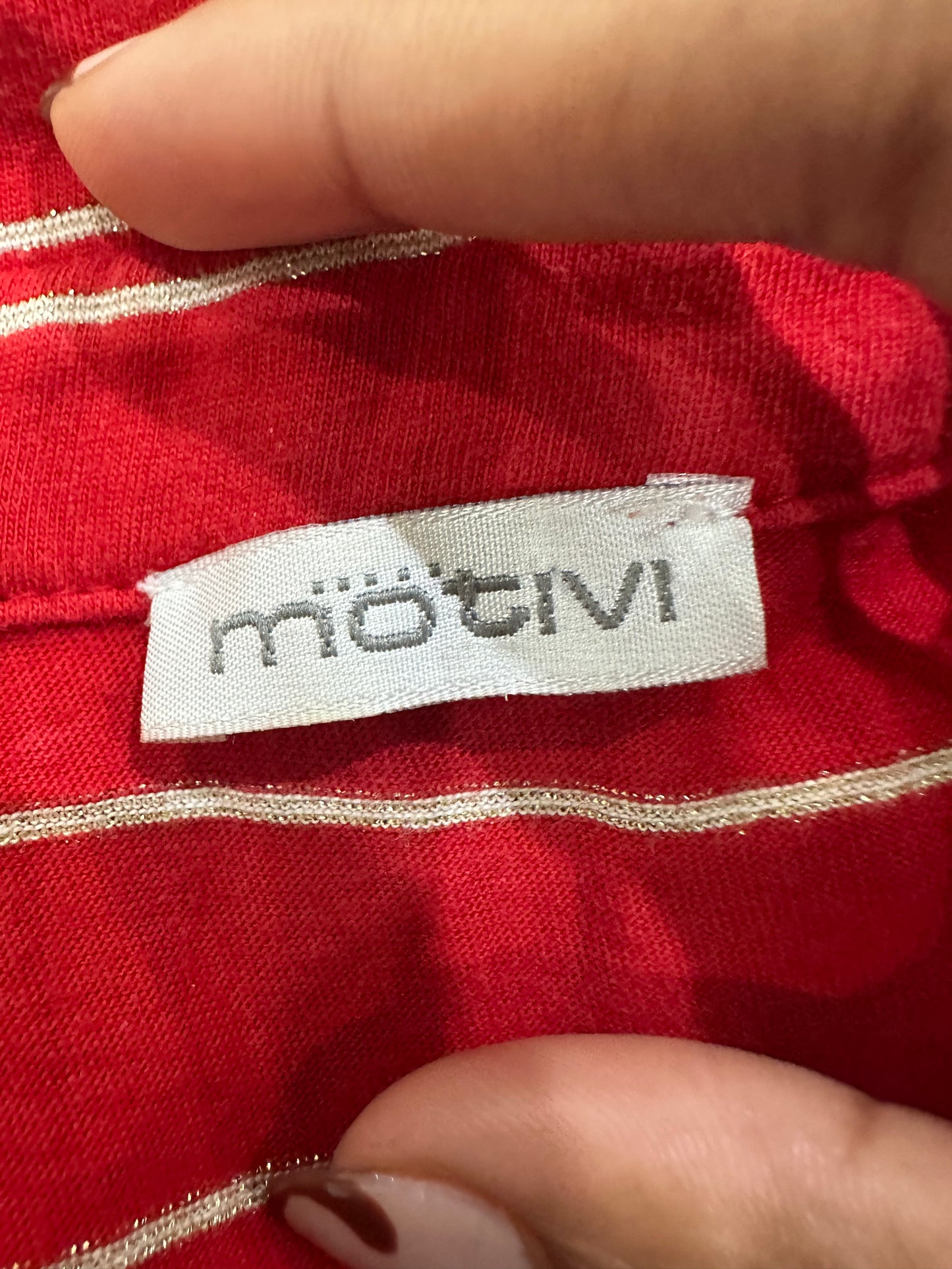 midsummer edit | small red motivi top with white pinstripes