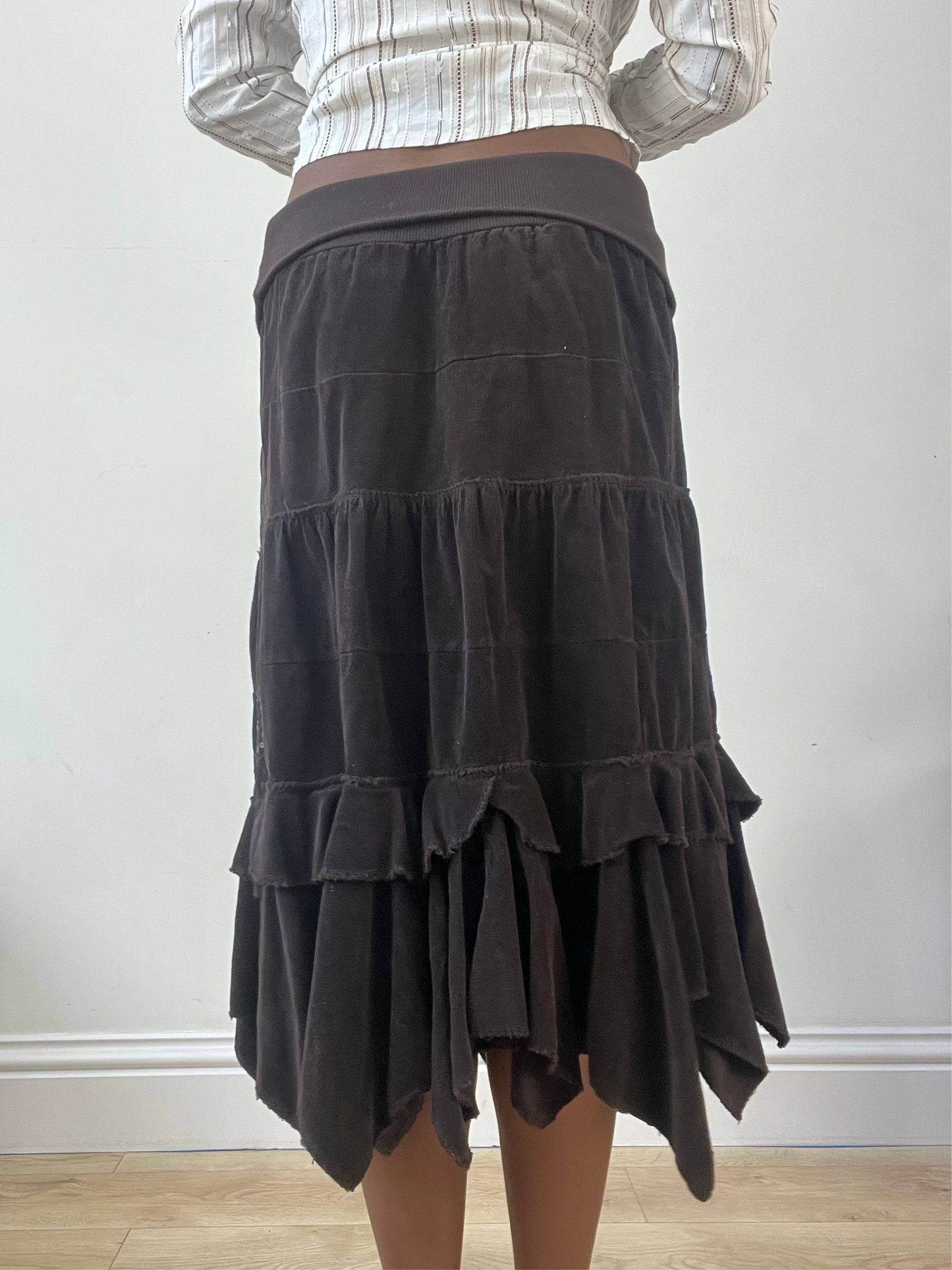 BEST PICKS | extra small brown tiered maxi skirt