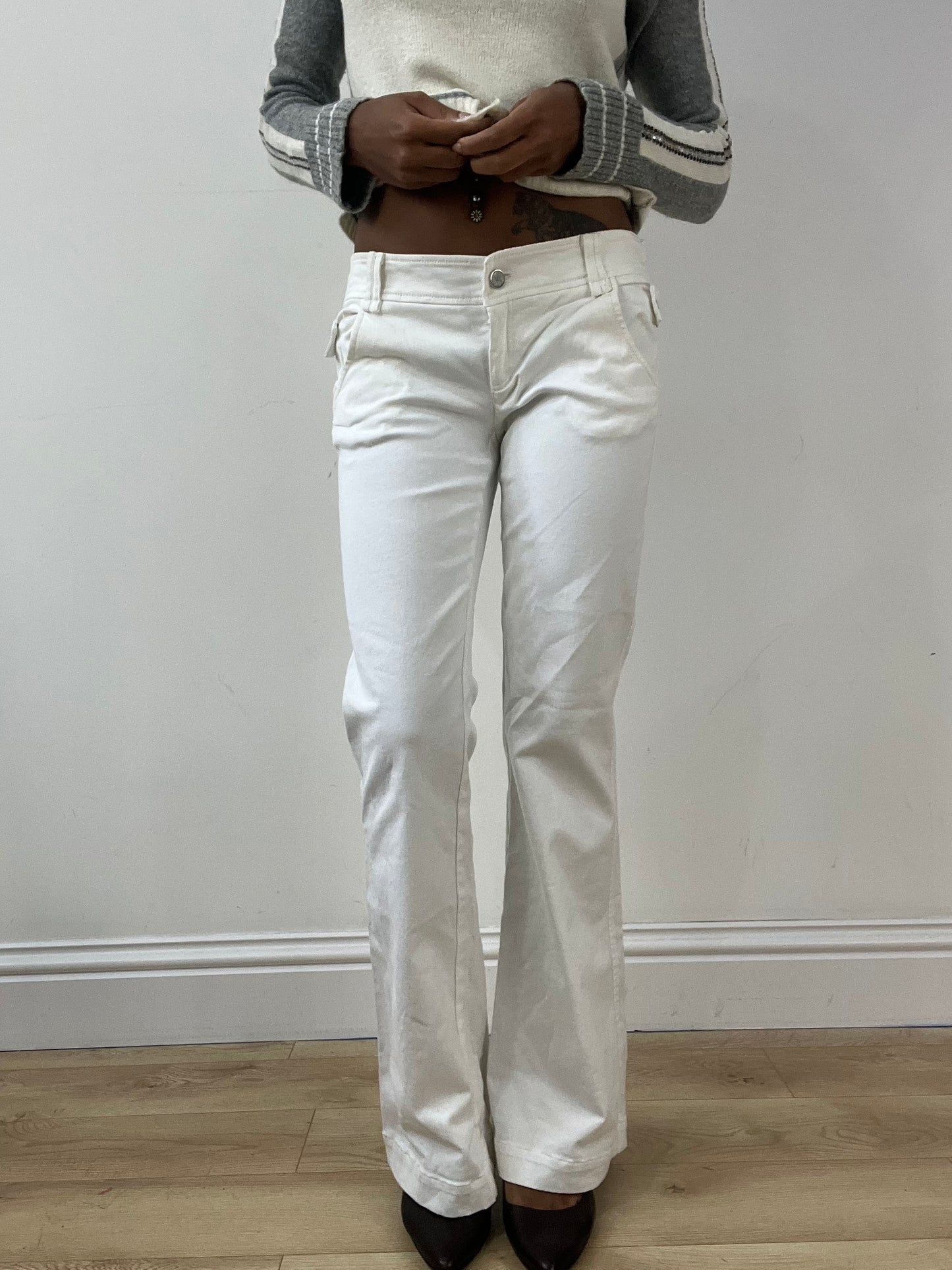 BEST PICKS | small white pinko bootcut jeans