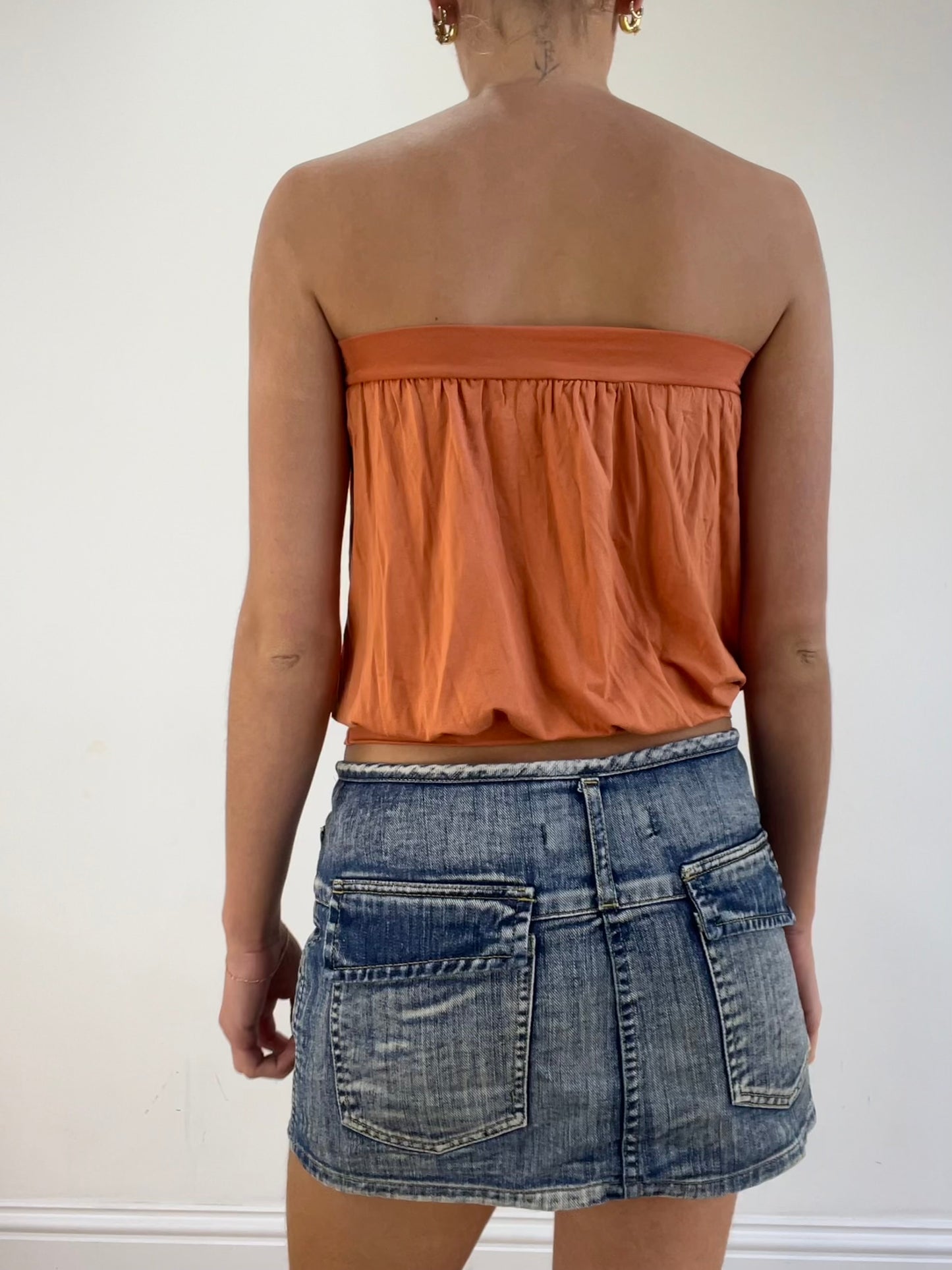 vintage edit sixteen | small orange bandeau and long sleeve bolero set