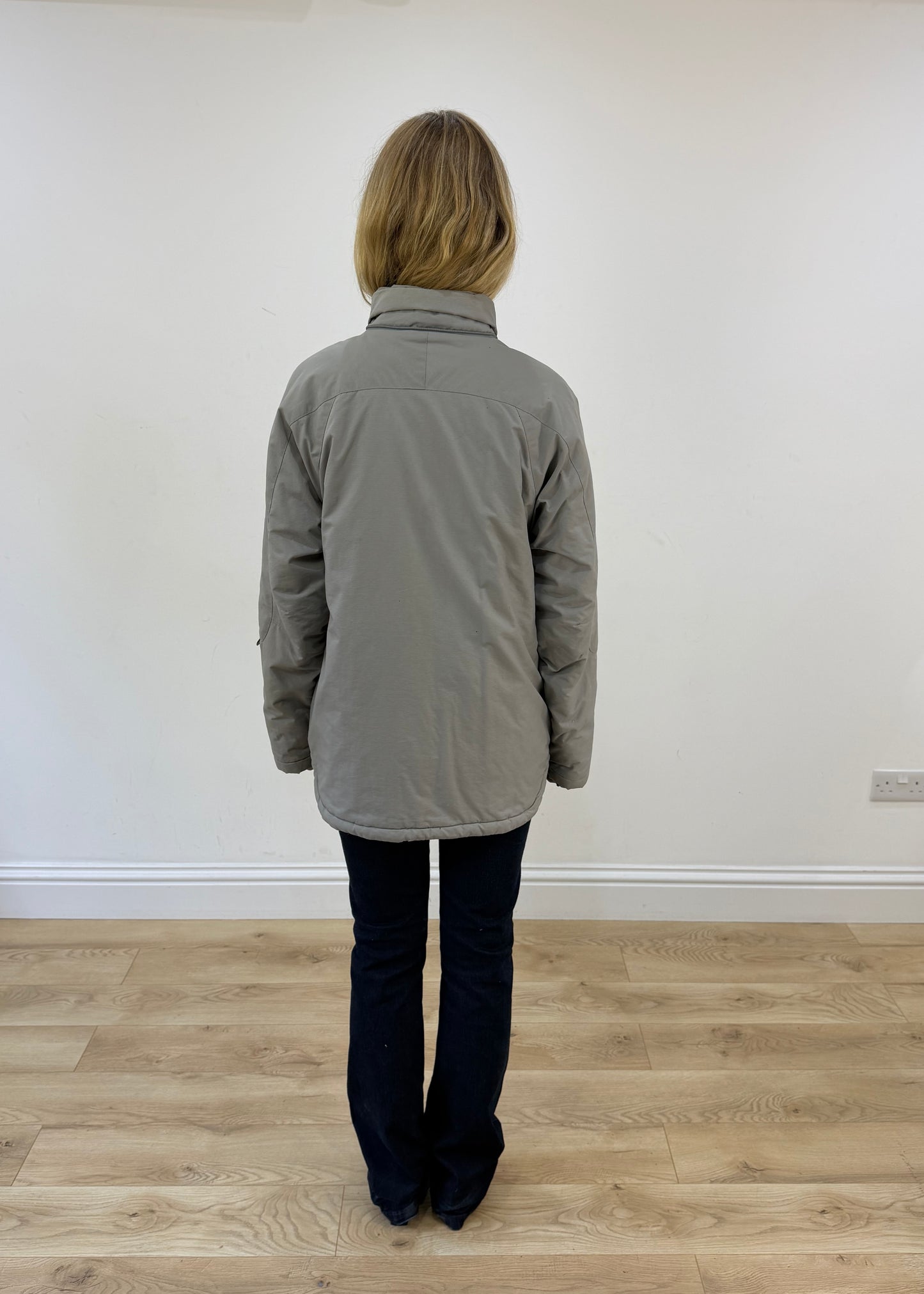 large champion grey puffer coat