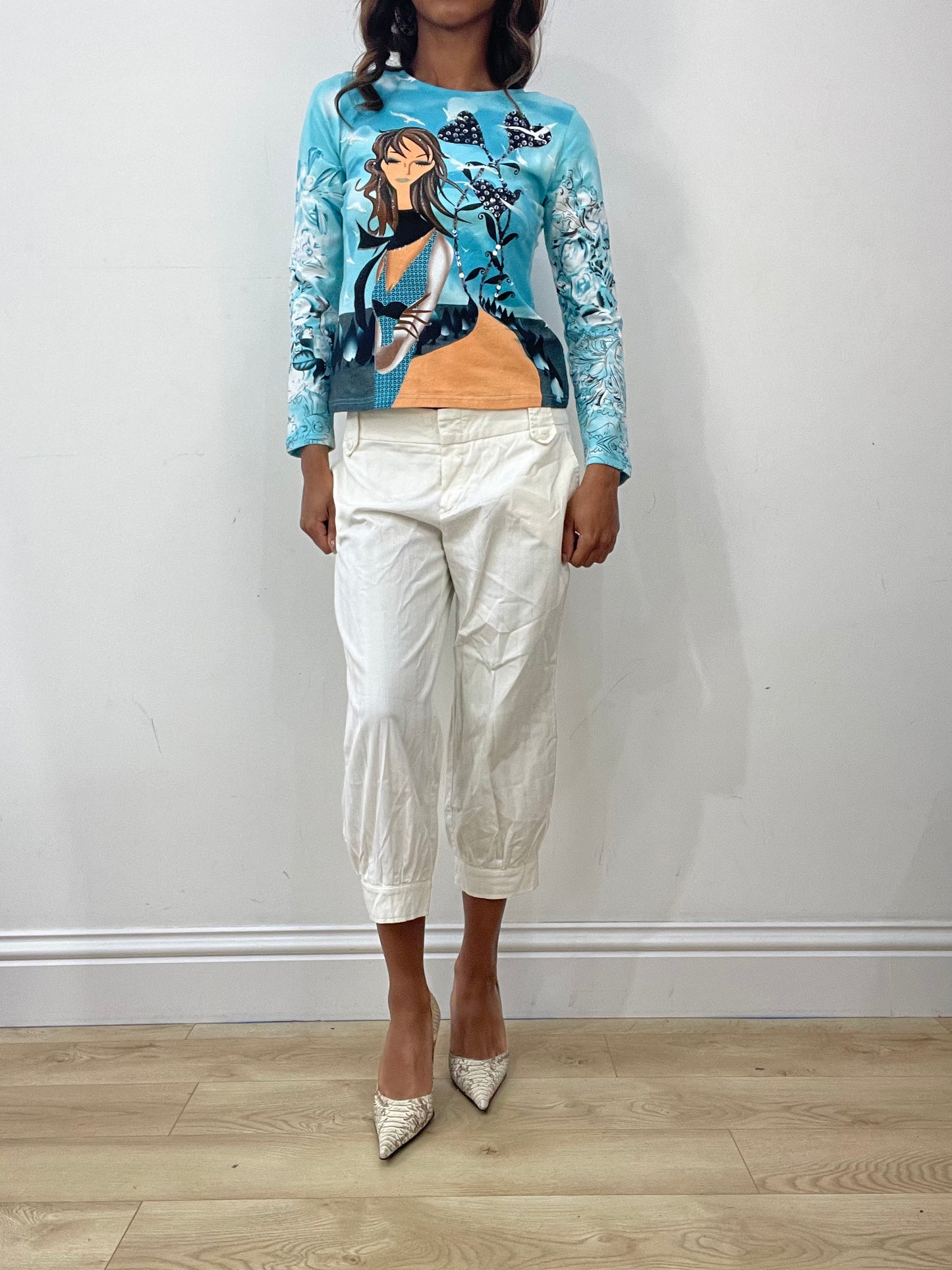 vintage edit: fashion week | small blue custo barcelona long sleeve top