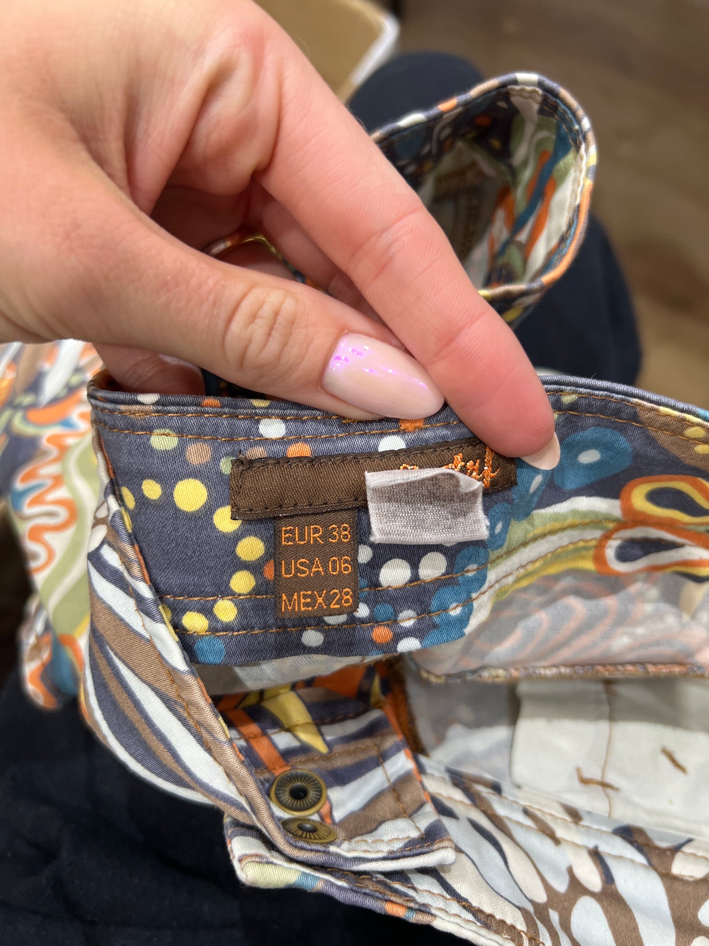 SUMMER SOLSTICE DROP | medium brown and blue shorts with abstract print