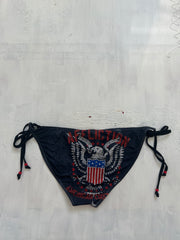 BRAT GIRL SUMMER DROP | medium red and navy usa bikini bottoms with diamantés
