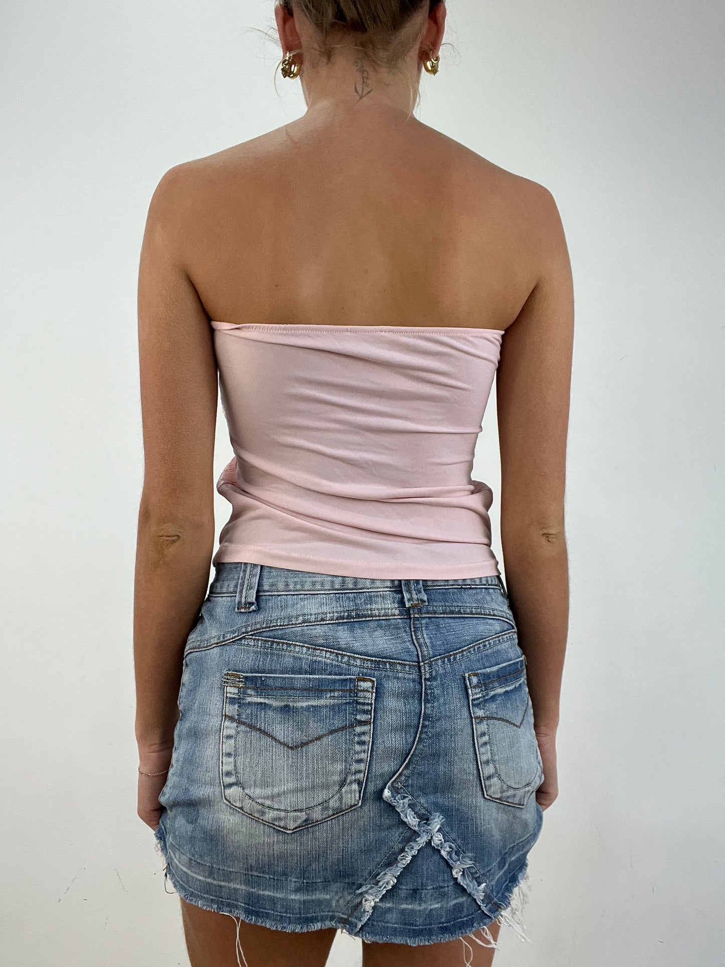 vintage edit fourteen | pink satin style bandeau top