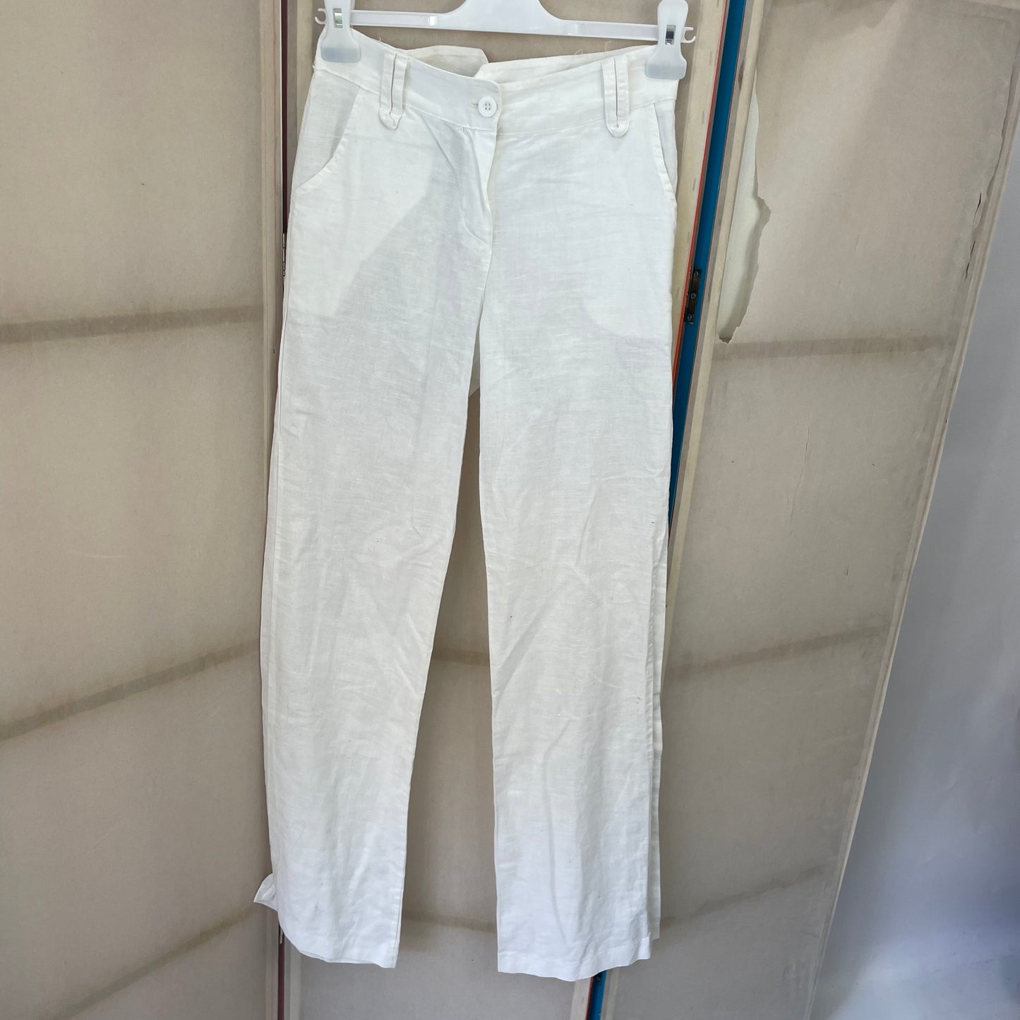 COASTAL GRANDMA DROP | XS white linen trousers