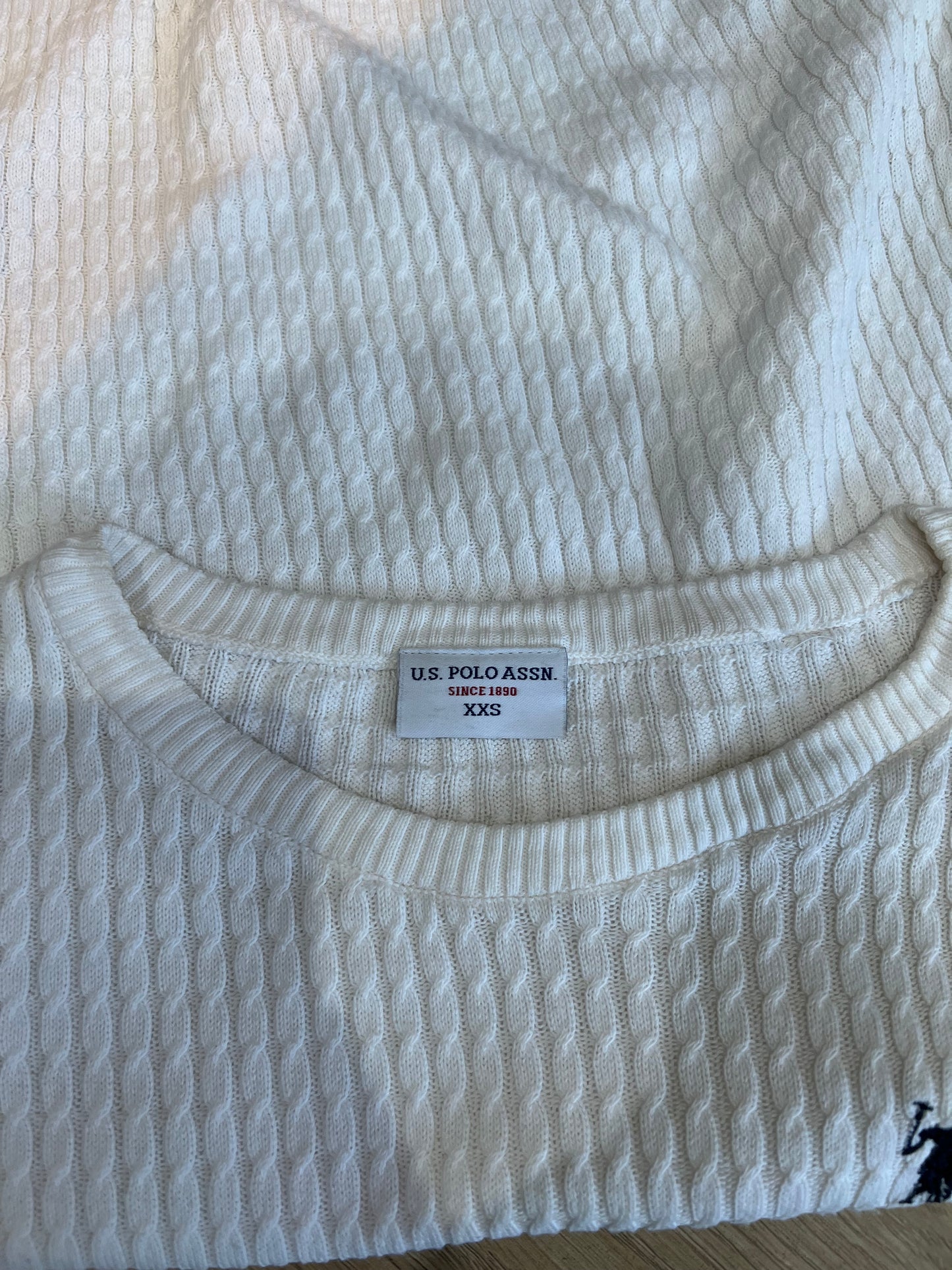 vintage edit fourteen | extra small white polo ralph lauren cable knit jumper