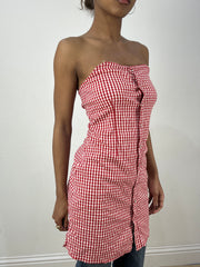 Vintage edit treinta y seis | top de kookai gingham rojo pequeño/medio