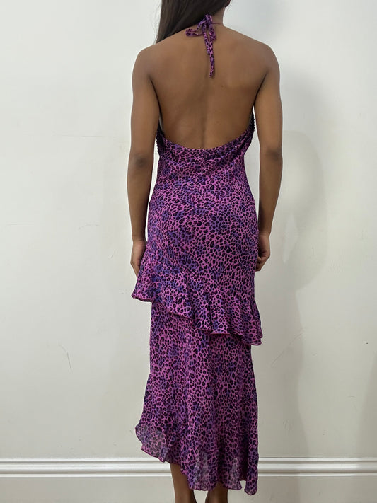 BEST PICKS | small/medium purple leopard print maxi dress