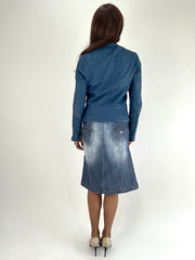 WINTER FAVOURITES | talla: S · color: azul · material: piel sintética · prenda: chaqueta · detalles: doble cremallera
