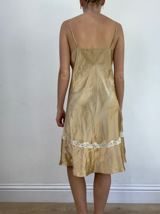 summer edit | medium gold satin style slip dress