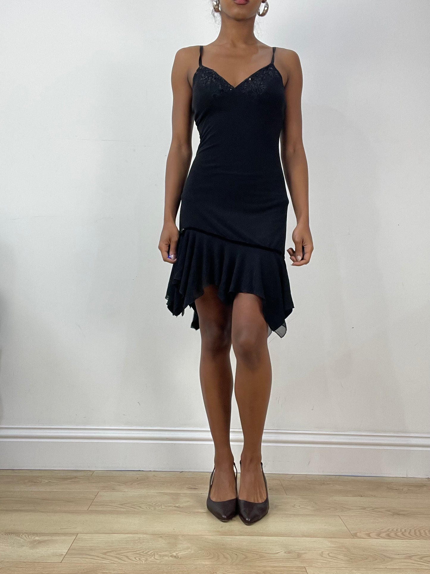 vintage edit: halloween | small black asymmetric mini dress