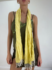 vintage edit fourteen | yellow and white knitted scarf