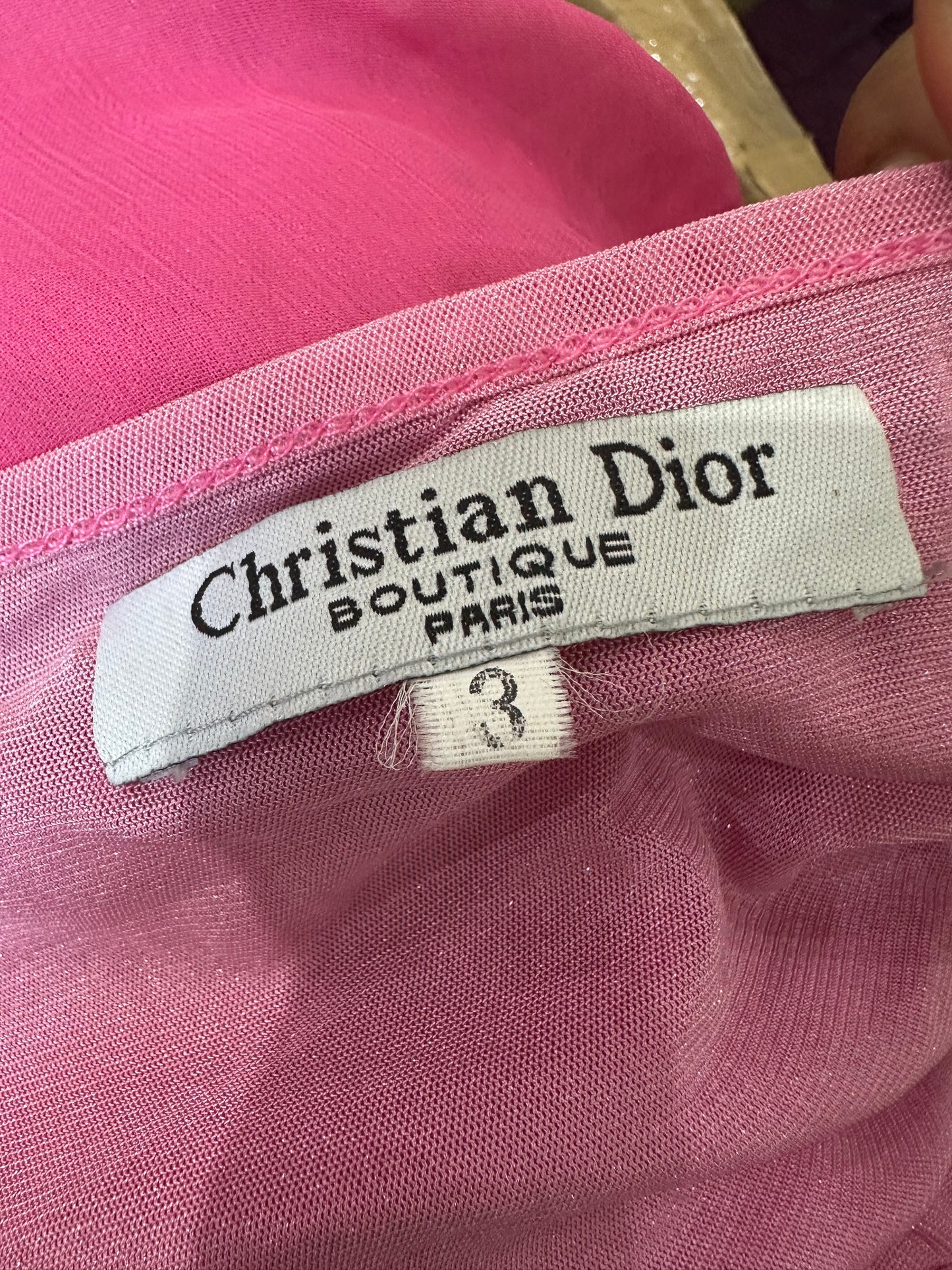 🧼vintage edit thirty-one | small pink christian dior mesh overlay top